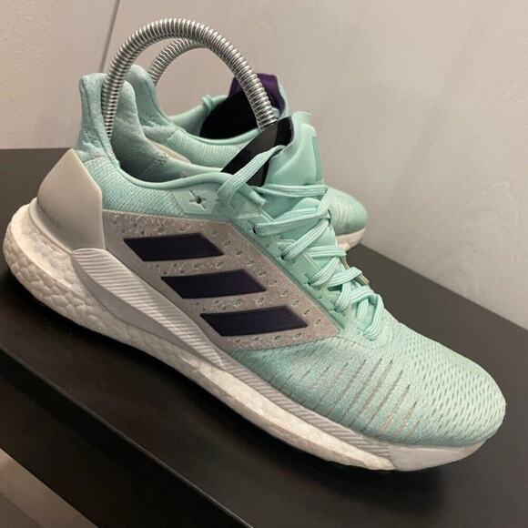 ADIDAS BOOST RUNNING SNEAKERS SZ 8.5 SOLAR LITE GREEN MINT ATHLETIC VERSATILE - Picture 6 of 16